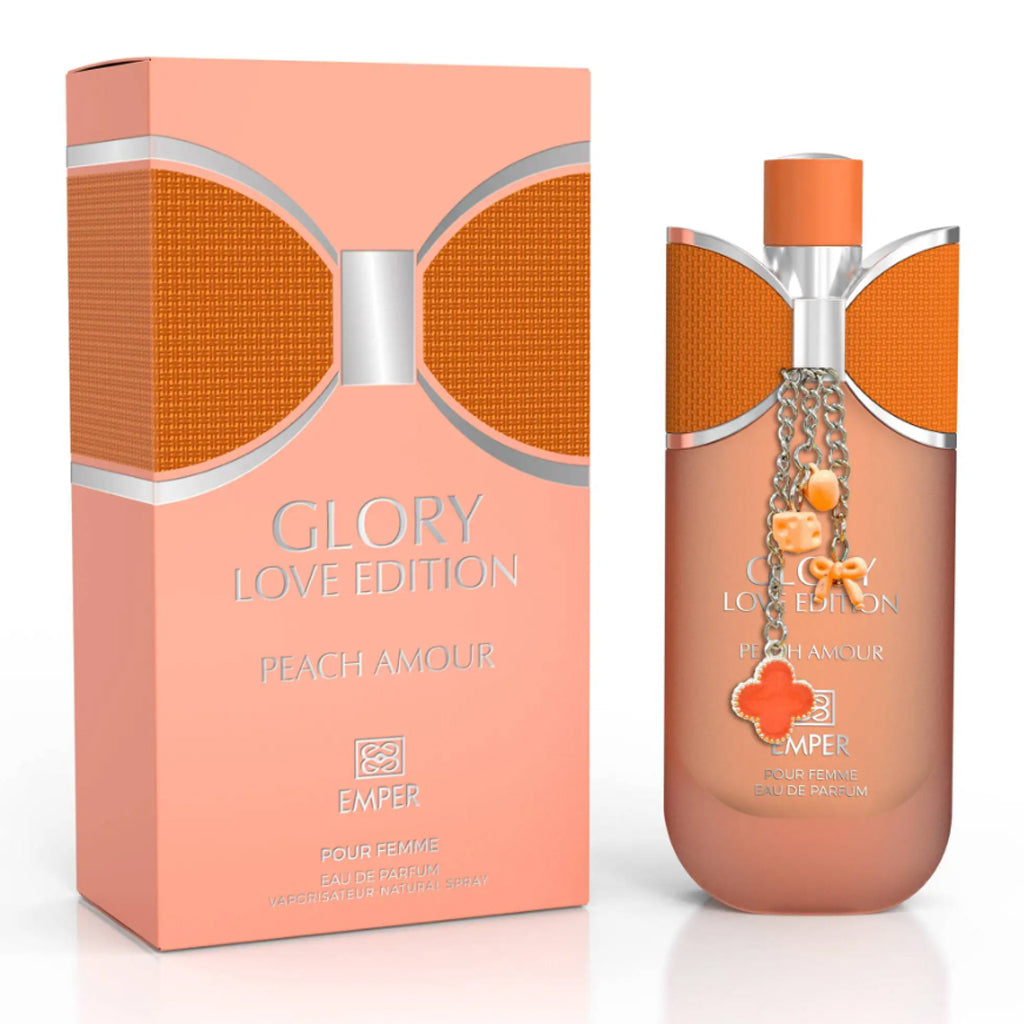 EMPER Glory Love Edition — Peach Amour Eau de Parfum 100 ml | Vibrant Floral-Spice Fragrance, Retail-Ready High-Margin Offering