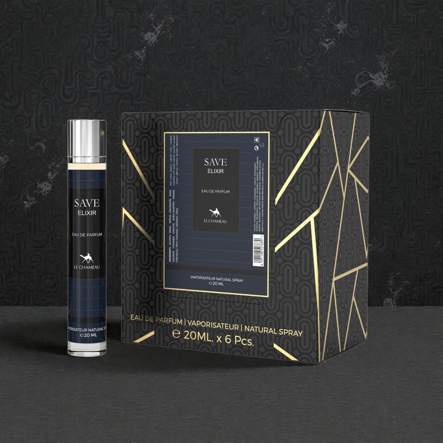 LE CHAMEAU Save.Age Elixir Eau De Parfum 23x 20ml Plus 1 Free Tester