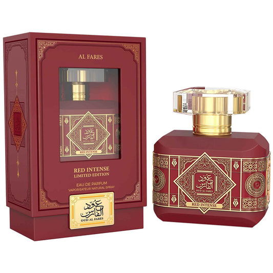 AL FARES RED INTENSE — Limited-Edition 100ml Unisex Eau de Parfum: Vibrant Citrus & Spice, Premium Oud Heart, Amber & Deep Woods Finish
