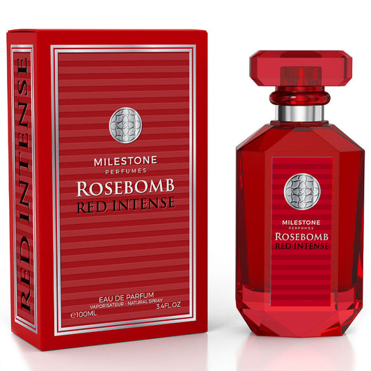 MILESTONE RoseBomb Red Intense — 100ml Premium Eau de Parfum: Cherry, Red Peony & Vanilla Notes