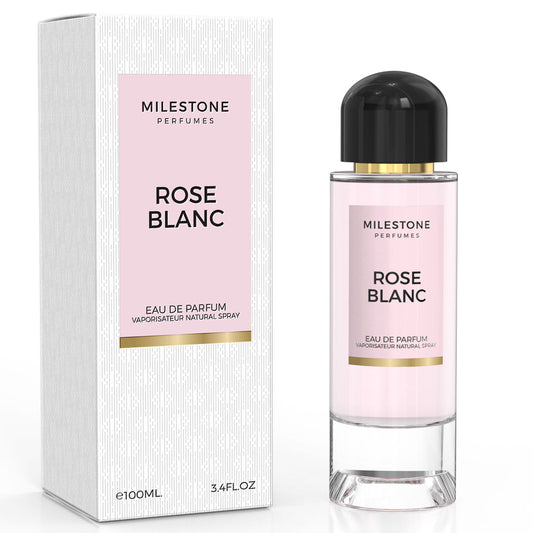 MILESTONE Rose Blanc Eau de Parfum — 100 ml · Elegant Long-Lasting White Rose & Jasmine for Sophisticated Daytime Wear