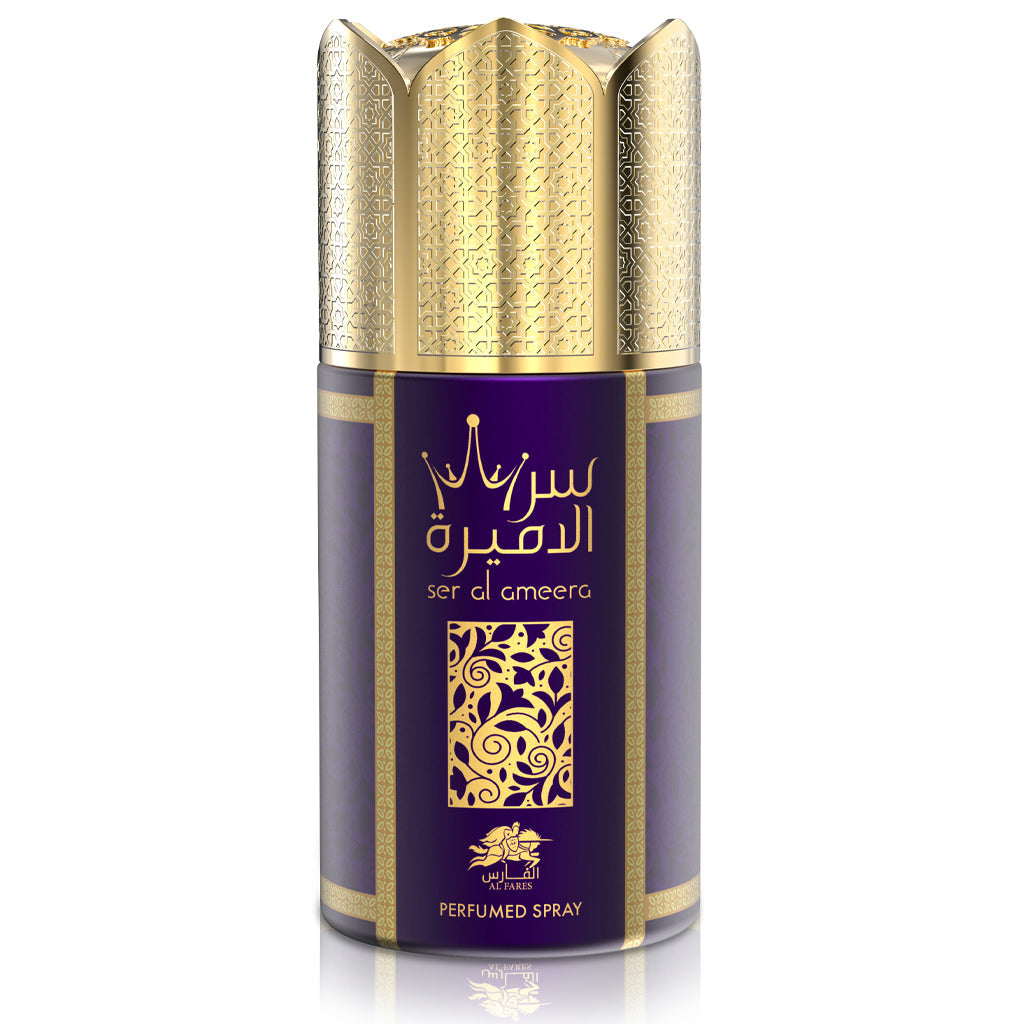 AL FARES Ser Al Ameera 250ml Perfume Deodorant — 6-pack (£2.50 Each) | Citrus-Fruity, Floral & Ambery-Woody Notes