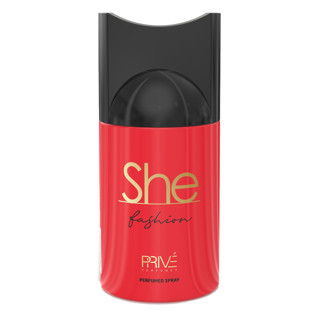 PRIVE She Fashion 250ml Perfume Deodorant — Wholesale 6-Pack | Premium Shelf-Ready Fragrance for Boutiques, Salons & Hotels