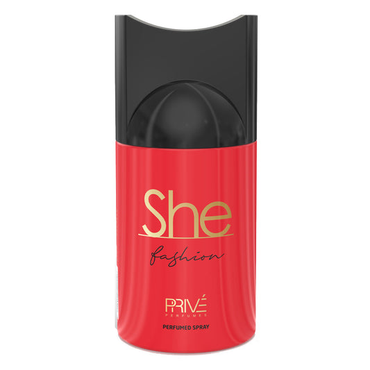 PRIVE She Fashion 250ml Perfume Deodorant — Wholesale 6-Pack | Premium Shelf-Ready Fragrance for Boutiques, Salons & Hotels