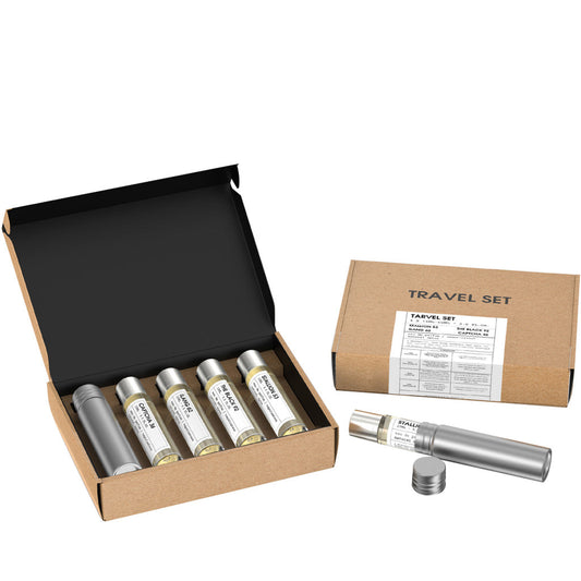 Emper Travel Set for Men — Luxury Handcrafted 4×15ml EDPs in Premium Aluminum Holder for Corporate Gifting & Travel Retail