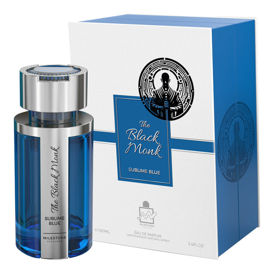 MILESTONE — The Black Monk Sublime Blue 100ml EDP Pour Homme — Premium Heavy-Weight Glass Men's Fragrance