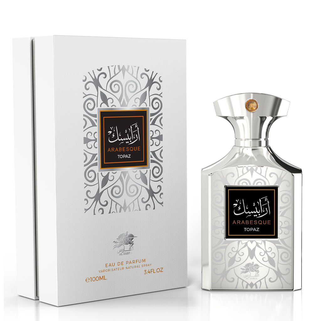 AL FARES Arabesque Topaz — 100ml Unisex EDP: Sweet-Woody Signature for Retail, Gifting & Hospitality