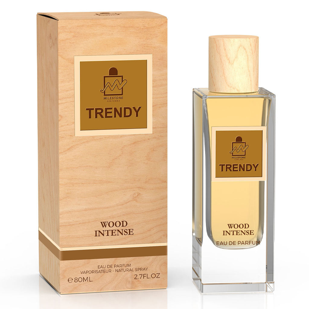MILESTONE Trendy Wood Intense (80 ml EDP) — Citrus-Spice Brightness, Aromatic Floral Heart and Warm Woody Base