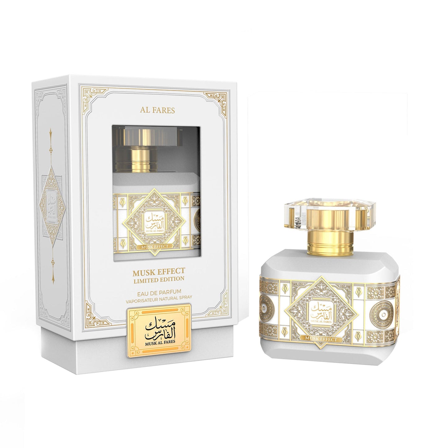Oud Al Fares — Musk Effect (Limited Edition, 100ML): White & Gold Eau de Parfum — long-lasting floral-musky signature