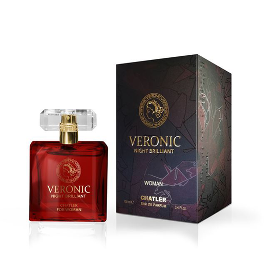 CHATLER Veronic Night — Brilliant Woman Eau de Parfum 100ml | Luxurious Floral-Amber Blend (Gardenia, Peony, Sandalwood) for Upscale Retail Assortments