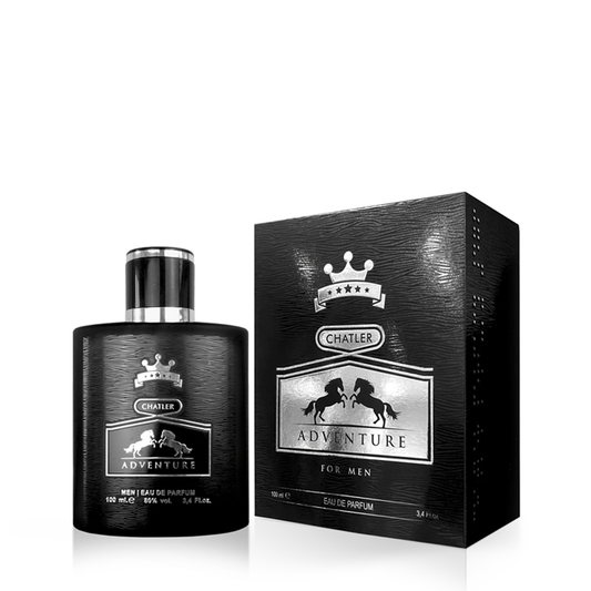 Chatler Adventure Men 100ml Eau de Parfum — Retail-Ready Bold Masculine Fragrance with Bergamot, Juniper & Musk