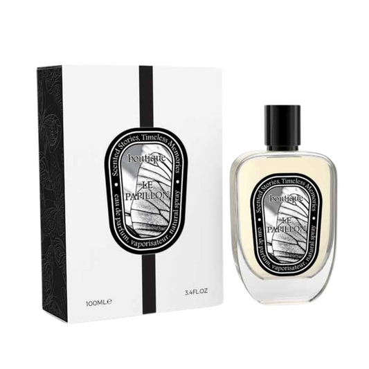 Milestone Boutique Le Papillon — 100 ml Eau de Parfum | Premium Cypress, Vetiver & Cashmere Wood–Musk Blend — Retail-Ready