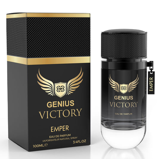 Emper Genius Victory Pour Homme 100 ml EDP — Vibrant Pink Pepper & Lemon Opening, Luxurious Vanilla–Amber Base, High?Margin Retail Opportunity