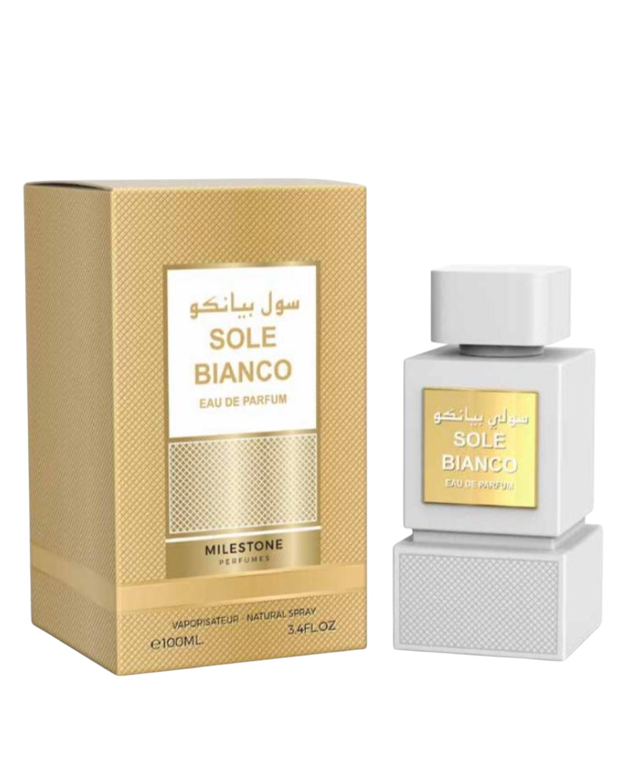 Milestone Sole Bianco — Premium 100ml Unisex Eau de Parfum: Pistachio & Bergamot Top, Floral Heart, Warm Coconut-Vanilla Base