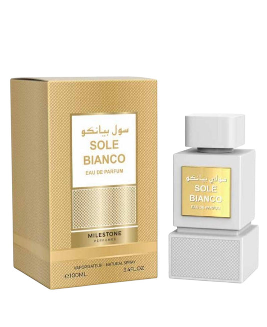 Milestone Sole Bianco — Premium 100ml Unisex Eau de Parfum: Pistachio & Bergamot Top, Floral Heart, Warm Coconut-Vanilla Base