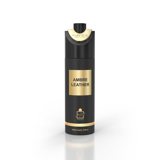 MILESTONE Ambre Leather Unisex Deodorant — 200 mL, 6-Pack Retail-Ready Premium Amber & Leather Fragrance