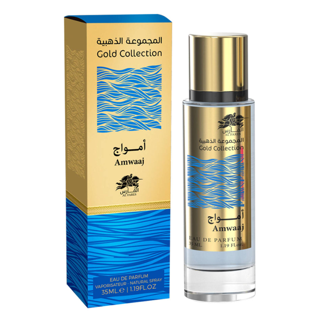AL FARES Gold Collection — Amwaaj 35ml Highly Concentrated Eau de Parfum (6-Pack) — Long-Lasting Luxury