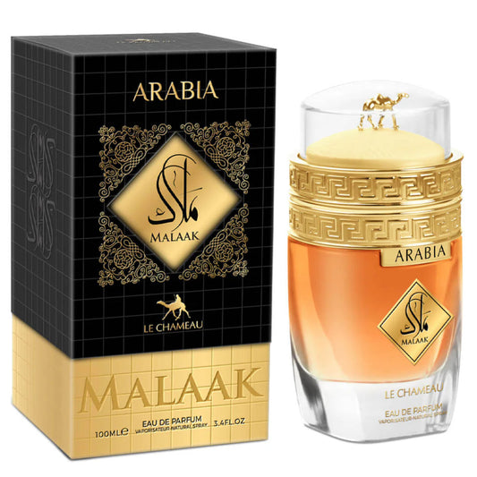 LE CHAMEAU Arabia Malaak Eau de Parfum (100ml) — Signature Cognac, Cinnamon & Sandalwood Fragrance for Luxury Retailers