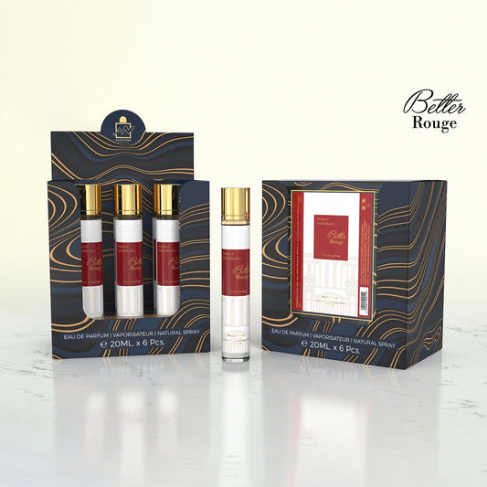 MILESTONE Better Rouge Eau de Parfum — Pack of 5×20ml + 1 Free Tester | Woody-floral, Retail-ready