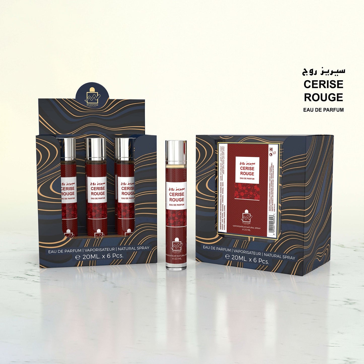 MILESTONE Cerise Rouge — Retail 5×20ml Set with Free Tester | Premium Cherry-Rose Gourmand for high-margin Retail