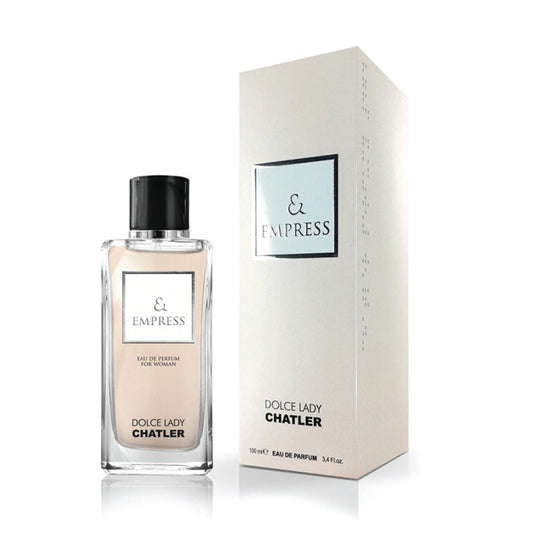 CHATLER Dolce Lady & Empress — 100ml Eau de Parfum | Fruity-Floral Blend (Pink Pepper, Kiwi, Jasmine) with Warm Musk & Sandalwood — Premium Retail Fragrance