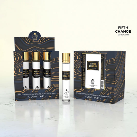 Milestone Fifth Change Eau de Parfum Retail Set — 5×20ml + Free Tester | Powdery Floral Aldehyde with May Rose, Jasmine & Vanilla