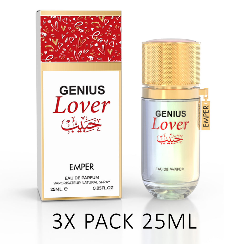 GENIUS LOVER 3×25ml Eau de Parfum Value Pack — Emper Signature (Sandalwood, Cedar & Amber) — Retail-Ready 3-pack