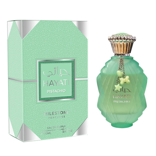 MILESTONE Hayati Pistachio Eau de Parfum 100ml — Gourmet Pistachio & Rum Luxe Fragrance for Premium Retailers
