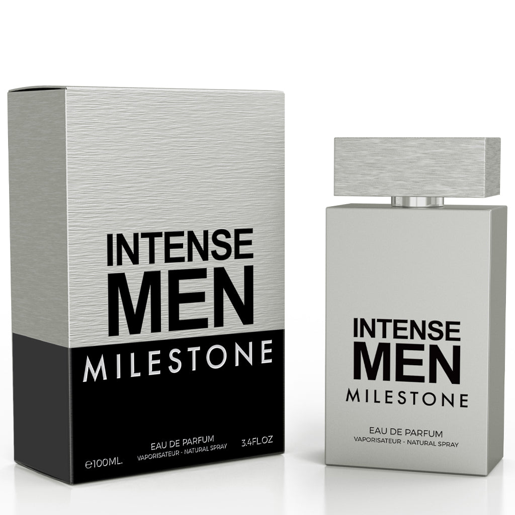 Milestone Intense Pour Homme — 100 ml Eau de Parfum: Grapefruit & Rosemary Top with Ylang-Ylang, Tuberose, Suede & Virginia Cedar