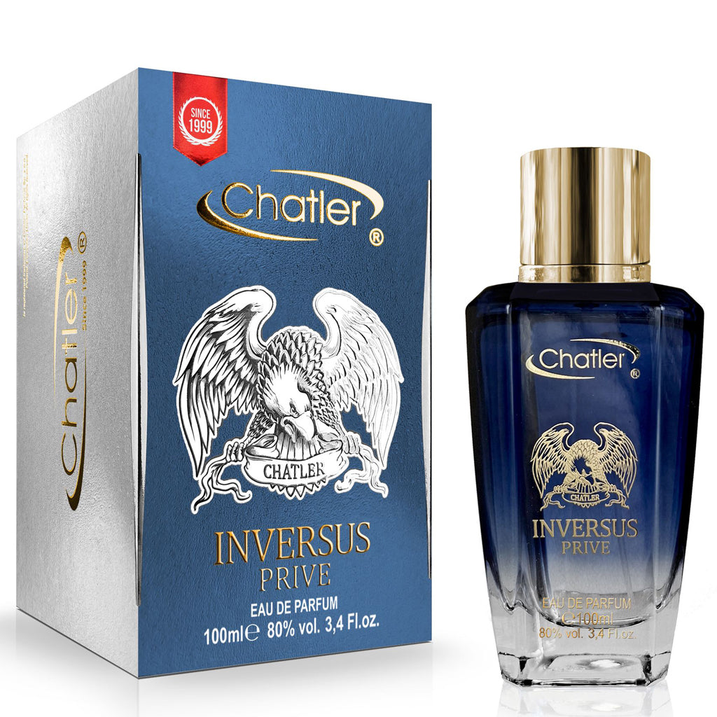CHATLER Inversus Prive Eau de Parfum 100ml — Premium Masculine Aromatic Woody-Aquatic EDP with Long-Lasting Projection for Executive & Evening Retail Collections