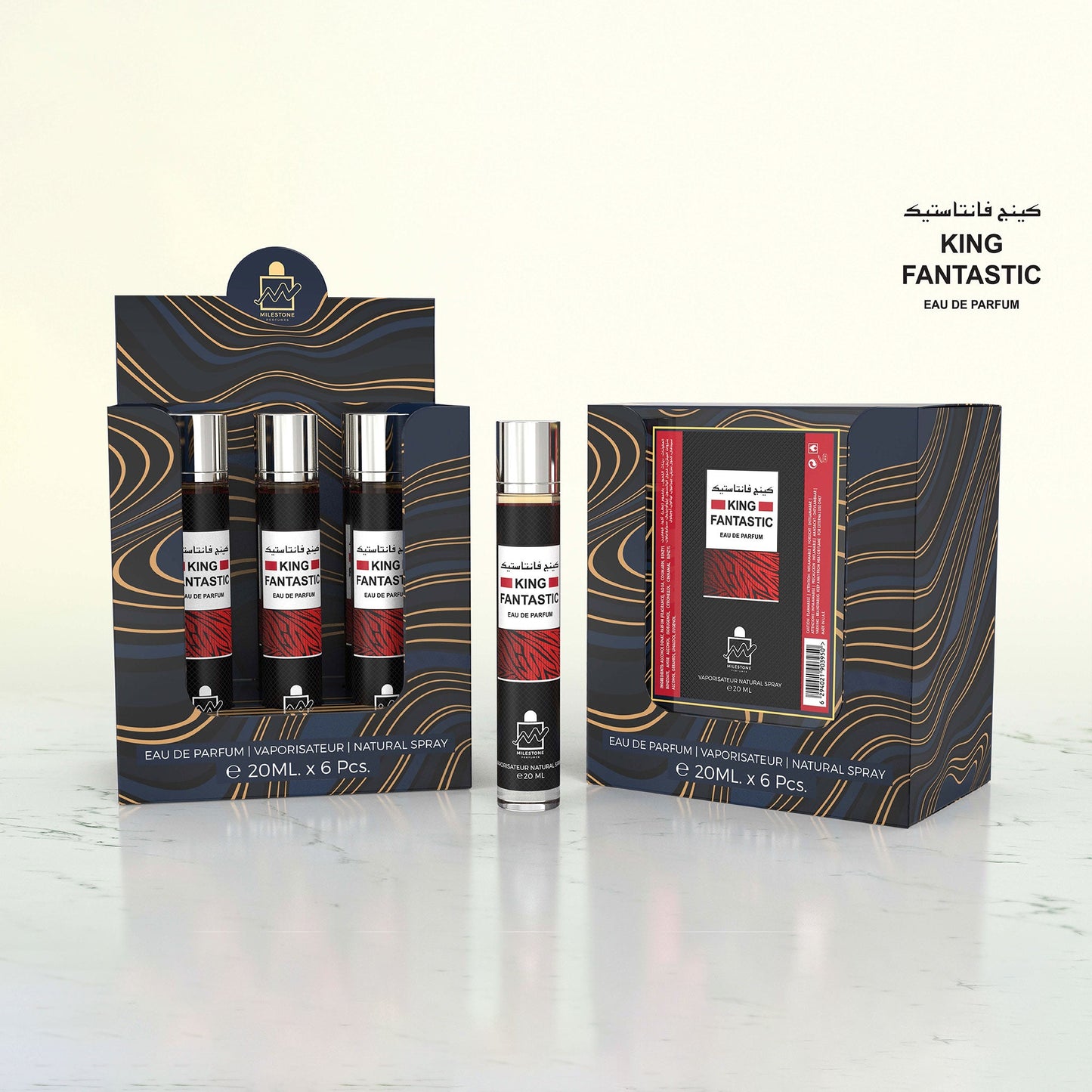 MILESTONE King Fantastic — Unisex 5×20ml Eau de Parfum Pack with Free Tester — Lavender, Leather-Vanilla, Tonka & Amber