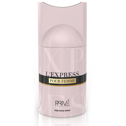 PRIVE L’Express 250ml Perfume Deodorant — 6-Pack Premium Retail Set | Designer-Inspired Scent (Peach, Raspberry & Vanilla)
