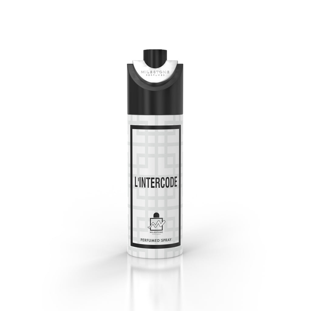 Milestone L’Intercode Intense 200ml Deodorant — 6-Pack Wholesale | Premium Long-lasting Fragrance (Black Pepper, Tuberose, Madagascar Vanilla)