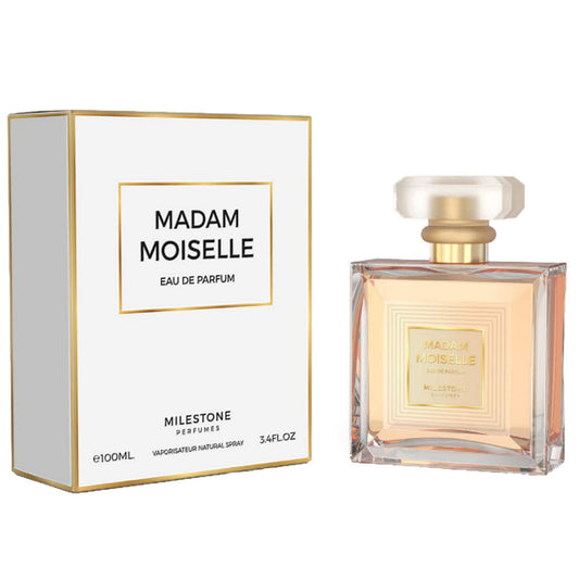 MILESTONE Madam Moiselle Pour Femme 100ml EDP — Premium Eastern Floral Fragrance (Bergamot, Jasmine, Rose & Musk)