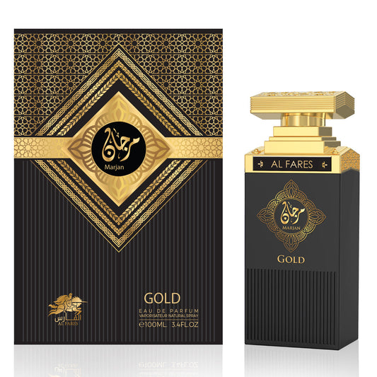 AL FARES Marjan Gold 100ml — Premium Unisex Fruity-Floral Eau de Parfum for Retail & Hospitality