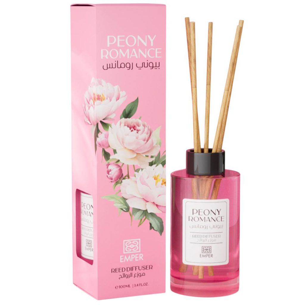 EMPER Peony Romance 100ml Reed Diffuser — Luxury, Long-lasting Peony Fragrance for Hotels, Spas & Retail Spaces