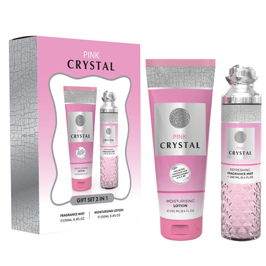 MILESTONE 2-in-1 Pink Crystal Gift Set — Premium Black Currant & Vanilla Fragrance for Corporate & Executive Gifting