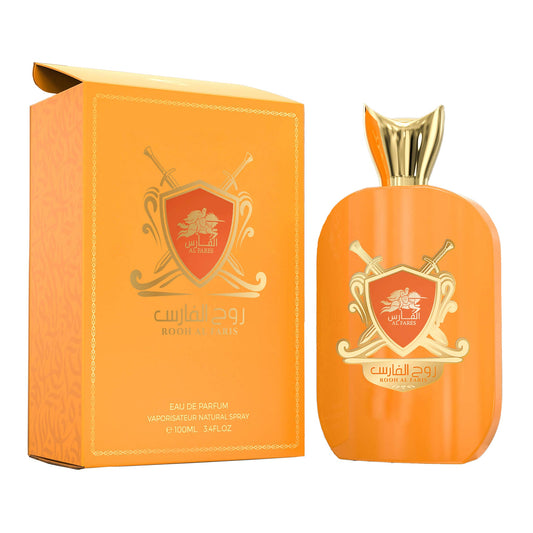 Al Fares Rooh 100ML EDP — Citrus-Ginger Top, Spiced Fruit Heart, Luxurious Amber-Vanilla Base