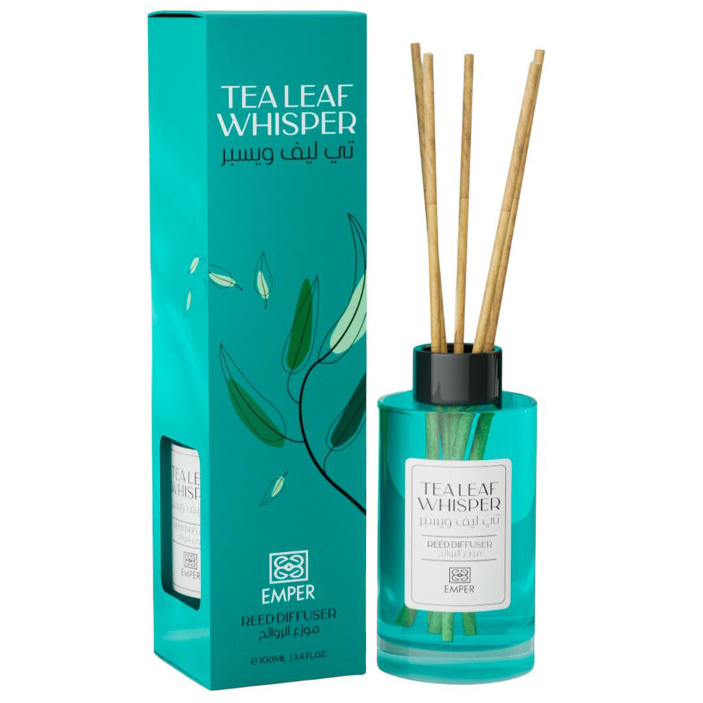 EMPER Tea Leaf Whisper 100ml Reed Diffuser — Premium Tea-Leaf Fragrance for Retail, Hospitality & Corporate Gifting