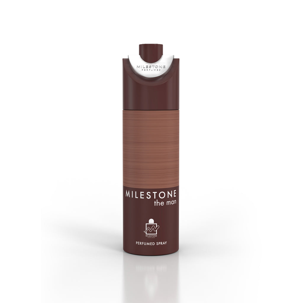 Milestone The Man Pour Homme — 200ml Aerosol Deodorant (6-Pack): Premium Masculine Scent with Lasting Amber & Cedarwood Base for Retail Sales