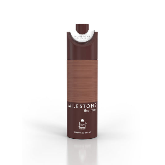 Milestone The Man Pour Homme — 200ml Aerosol Deodorant (6-Pack): Premium Masculine Scent with Lasting Amber & Cedarwood Base for Retail Sales