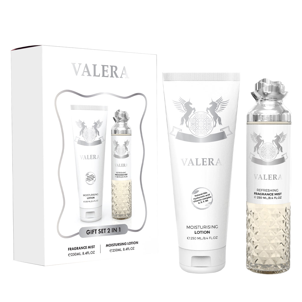 MILESTONE Valera 2-in-1 Gift Set — Premium Fragrance Duo with Aldehydes, White Peach & Warm Vanilla Base