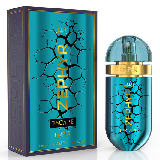 EMPER Zephyr Escape — Unisex 100ml Eau de Parfum: Bright Citrus?Spice Top, Caramel?Tonka Heart, Vetiver?Cedar Base
